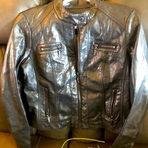 Grey fake leather style jacket